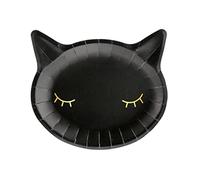 PartyDeco 6 Platos de Gato Negro (22 cm)
