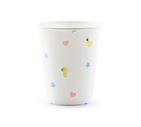 PartyDeco- 6 Vasos de cartón con decoración para Gender Reveal Party, Color, KPP44