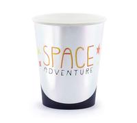 PartyDeco 6 Vasos de cartón Espacio Aventura 200 ml