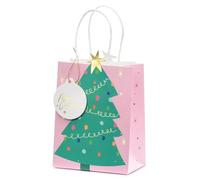 PartyDeco Bolsa de regalo de árbol de Navidad con boleto Día de Navidad Regalo Embalaje de cumpleaños Regalo de cumpleaños