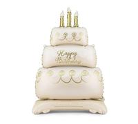 PartyDeco de globos de aluminio para pastel de pie de 27.6 x 39.4 pulgadas, decoración de globos de Mylar de feliz cumpleaños para fiesta de primer cumpleaños y celebraciones elegantes