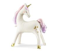 PartyDeco de globos gigantes de unicornio de pie de 37.5 x 34 pulgadas, elegantes globos de aluminio de unicornio blanco autónomo 3D, suministros de fiesta de cumpleaños para niñas, decoraciones de