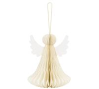 PartyDeco Decoración de papel con forma de panal, diseño de ángel, color marfil, para comunión, confirmación, decoración navideña, estacional