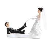 PartyDeco - Decoración para Tarta de Novios, de PVC, Color Blanco y Negro