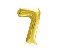 PartyDeco FB230S-7-019J Globo de aluminio con número 7 dorado claro de 72 cm