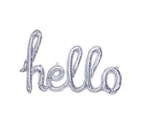 PartyDeco FB5H-016H - Globo de Papel Mylar con diseño de Hello Olográfico, 72 x 45 cm