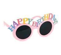 PartyDeco - GAFAS FESTIVAS LETRAS BIRTHDAY ROSA NIÑO