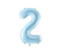 PartyDeco - Globo de aluminio (2 pulgadas, 86 cm), color azul claro