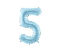 PartyDeco - Globo de aluminio (5", 86 cm), color azul claro