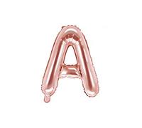 PartyDeco Globo de aluminio con la letra "A", color oro rosa, para cumpleaños, boda, aniversario, letra A, aprox. 35 cm, para compromiso, fiesta de Año Nuevo, decoración de cumpleaños