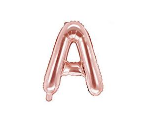 PartyDeco Globo de aluminio con la letra "A", color oro rosa, para cumpleaños, boda, aniversario, letra A, aprox. 35 cm, para compromiso, fiesta de Año Nuevo, decoración de cumpleaños
