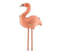 PartyDeco Globo de aluminio de flamenco con patas de 25.6 x 26.4 pulgadas, globo de flamenco caminando de pie para decoraciones tropicales de playa y fiesta en la piscina, decoración de fiesta rosa de