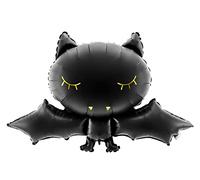 PartyDeco Globo de Aluminio murciélago Negro 80 x 52 cm