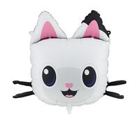 PartyDeco Globo de aluminio Pandy Paws (Panda Pötchen), 65 x 57 cm, Gabby's Dollhouse, globo con helio o aire, decoración de cumpleaños infantil, fiesta de niñas, reutilizable