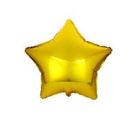 PartyDeco Globo en Forma de Estrella Mylar Foil. Oro Metalizado, Ø 48 cm.