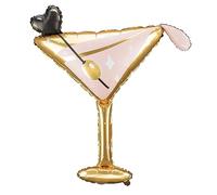 PARTYDECO Globo Metalizado de Cocktail Rosa y Dorado 126x93 cm