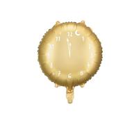 PARTYDECO Globo Metalizado Dorado en Forma de Reloj