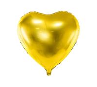 PartyDeco – Globo Mylar Foil con forma de corazón dorado metalizado – 45 cm