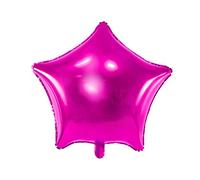 PartyDeco - Globo Mylar Foil con Forma de Estrella Fucsia Metalizado, diámetro 48 cm
