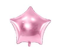 PartyDeco - Globo Mylar Foil con Forma de Estrella Rosa Metalizada Ø 48 cm
