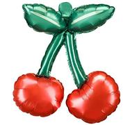 PartyDeco Globos de plástico de cerezas, juego de 3, 28 x 31 cm