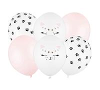 PartyDeco Globos Juego 30CM Gato Mezcla 6 Piezas Cumpleaños Fiesta Decoracion Globos Fiesta Cumpleaños Evento Kit