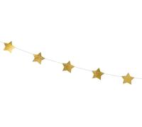 PartyDeco Guirnalda de estrellas doradas con colgante de estrellas doradas con lámina de espejo dorada, tamaño: 3,6 m, para Navidad, Nochevieja, boda, cumpleaños, decoración de fondo
