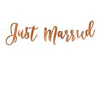 PartyDeco Guirnalda Just Married Oro Rosa