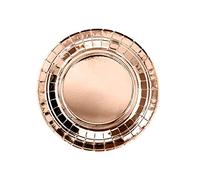 PartyDeco - Juego de 6 platos pequeños de cartón dorado rosa metalizado para ceremonias, bodas, 18 cm