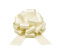 PartyDeco Lazo de regalo de 30 cm, 1 unidad, resistente a la intemperie, gran lazo decorativo, lazo decorativo para coche, decoración para Navidad, boda, cumpleaños, aniversario, color crema