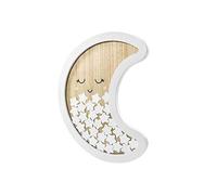 Partydeco - Venta a través del Globo de Aire Marco de Fotos Libro de Invitados Luna con 30 Estrellas de Madera, Aprox. 30 x 38,5 cm.