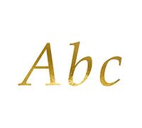 PartyDeco Pegatinas de letras 5 hojas 143 letras 25 caracteres - Pegatinas para escribir, manualidades y decoración, dorado