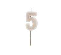 PartyDeco Número de velas #5 | 6 cm gris