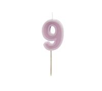 PartyDeco Número de velas #9 | 6 cm morado