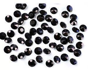 PartyDeco, Pack de 100 Piedras Decorativas Diamantes 1,2 cm/Comunión/Boda/Bautizo Confeti Mesa Decoración Steru (Negro)