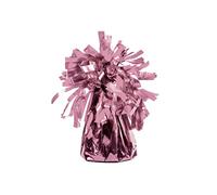 PartyDeco Paquete de 4 pesos de papel de aluminio con flecos - Pesos globos purpurina - Oro rosa 7 cm 130 g