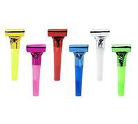 PartyDeco Paquete de 6 pestañas silbidos de colores surtidos para fiestas y cumpleaños