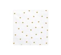 PartyDeco - Servilletas blancas con diseño de corazones con estampado de corazones para cumpleaños, día de San Valentín, boda, luna de miel y pañuelos impresos