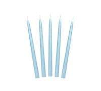 PartyDeco SKMAT-011 - Velas de pizarra/vela de varilla, cónicas hacia arriba, 24 cm, color azul claro mate, 10 unidades