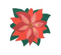 Partydeco sp. z o.o. sp. k. 20 servilletas de Pascua roja, servilletas tradicionales de flores de Navidad, servilletas de papel festivas, estrella de Belén, vajilla de Navidad