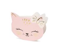 PartyDeco Tarjetas de invitación y sobres para fiesta de gatos, 6 unidades, color rosa