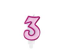 Partydeco Vela Número 3 Rosa