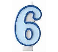 PartyDeco Vela número 6, azul