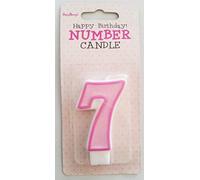 Partydeco - Vela número 7, color rosa