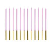 PartyDeco Velas de cumpleaños de 14 cm, 12 unidades, color morado