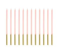 PartyDeco Velas de cumpleaños de 14 cm, 12 unidades, color rosa