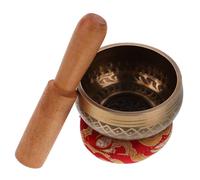 PartyKindom 1 juego Tazón de Canto de Cobre Mallet y Almohadilla para Decoración Yoga y Relajación Espiritual Sonido y Sanador