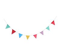 PartyKindom 1 Paquete Banderines de Tela Coloridos de Imitación Lino para Decoración de Bodas y Fiestas de Metros Guirnalda para Celebraciones y