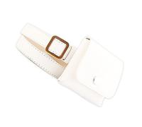 PartyKindom 1 Pieza Riñonera Vintage de Cuero para Mujer Bolsa Multifuncional de Hombro Bolso Casual de Pecho para Claves y Teléfono Color Blanco