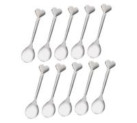 PartyKindom 10 piezas Cucharas Inoxidable con Mango para Postres Cucharillas Originales para Azúcar y Pastel Diseño Pulido y Resistente la Oxidación